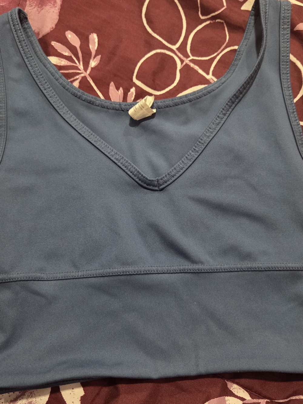 & Other Stories Slate Blue V-Neck Tank Top